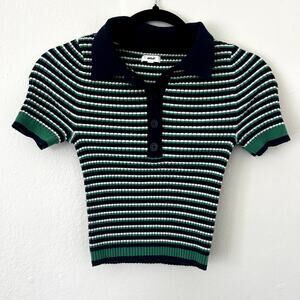 Aerie Striped cropped knit top